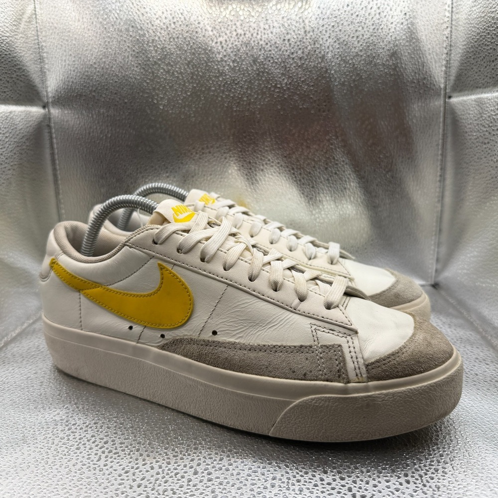 Size 10 Nike Blazer Platform Low Sail Vivid Sulfur Womens Sneakers DJ0292-111